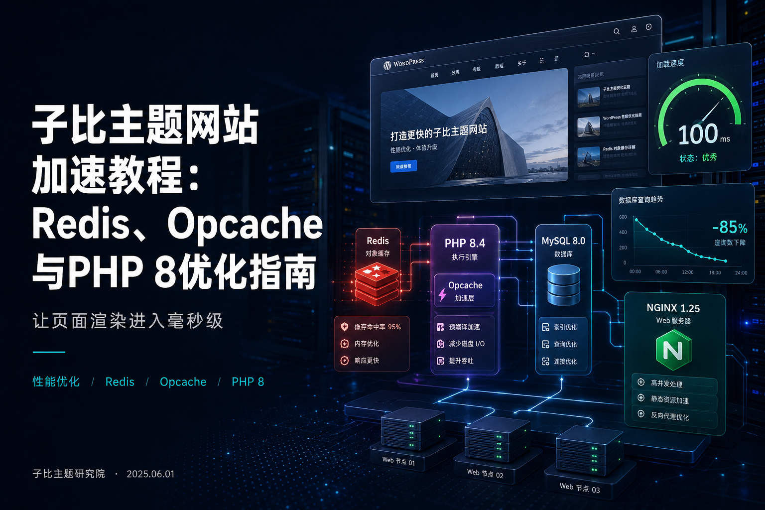 子比主题网站加速教程：Redis、Opcache与PHP 8优化指南-初一小盏