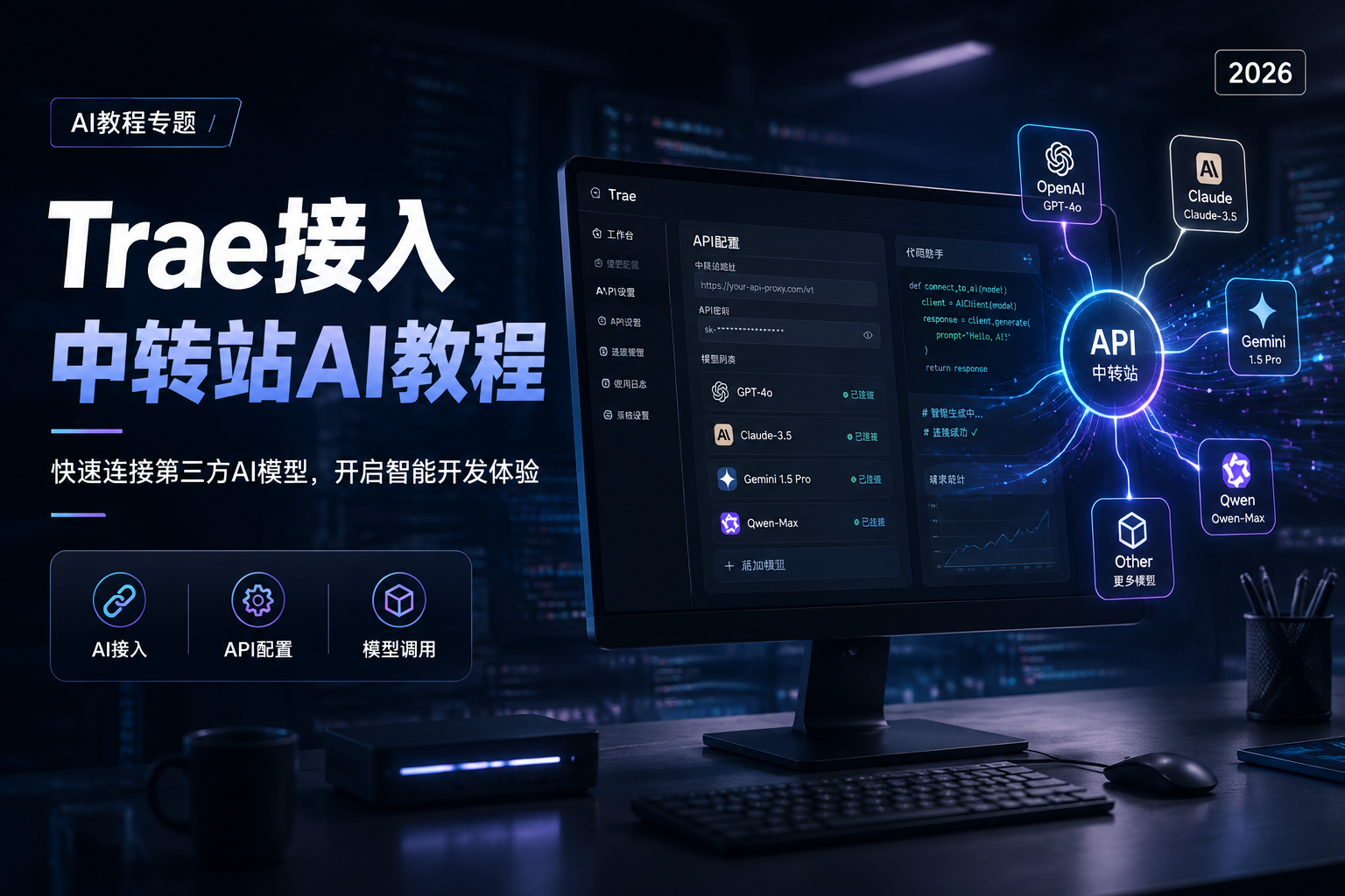 Trae接入中转站AI教程-初一小盏